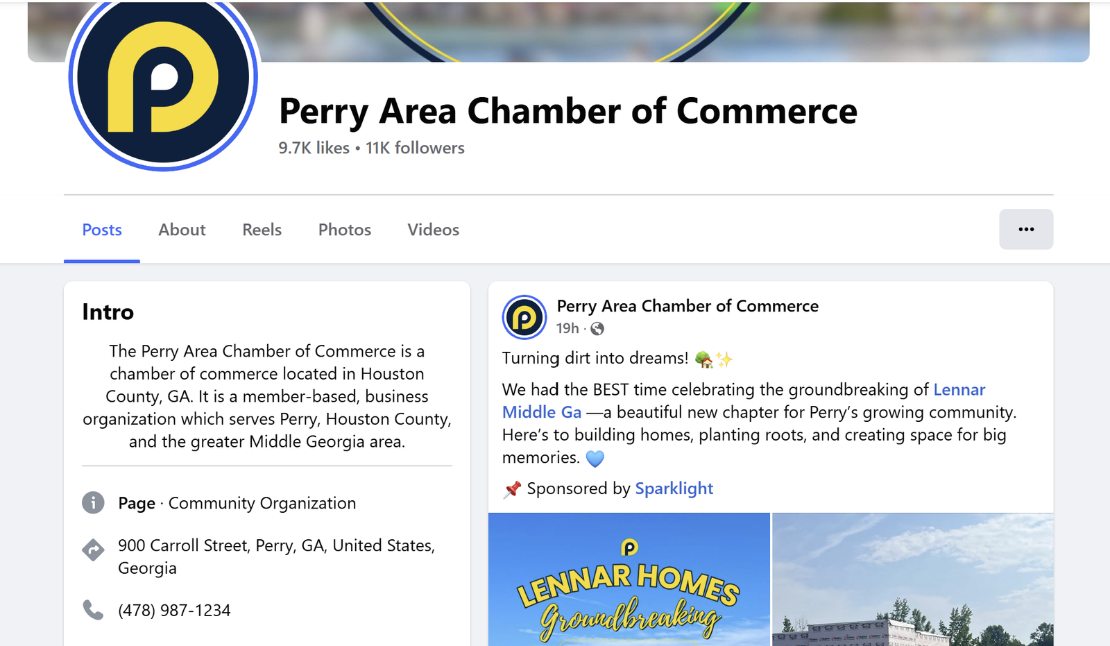 Perry's Chamber Of Commerce Facebook page